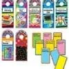 A bunch of different door hangers and sticky notes