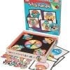 A box of silly faces game with stickers.