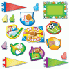 A variety of sports themed bulletin board cutouts.