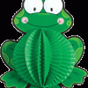 A green frog with a big smile on its face.