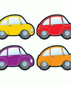 A set of four cars in different colors.