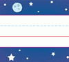 A blue background with stars and moon on it.
