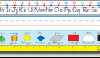 A ruler with different shapes and sizes of the same size.