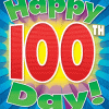 A happy 1 0 0 th day greeting card with the words " happy 1 0 0 th day ".