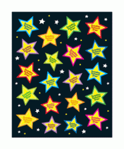 A sheet of stickers with stars on it.
