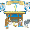 A nativity scene with the birth of jesus.