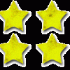 A group of four yellow stars with white border.