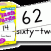 Numbers 0-100 Flash Cards for the number 62.