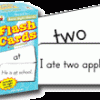 A flash card box and cards with words