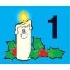 A candle with the number 1 on it.