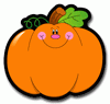 A pumpkin with a face on it.