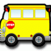 A yellow bus with the stop sign on it.