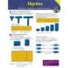A poster of algebra with pictures and numbers.