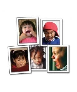 A group of children with different expressions on their faces.