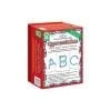 A box of the alphabet with letters and numbers.