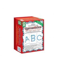 A box of the alphabet with letters and numbers.