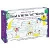 A box of words with pictures and instructions.