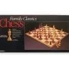 A family chess set is shown in its box.