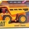 A toy dump truck in its box.