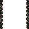 A black and white background with colorful dots.