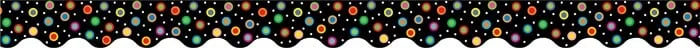 A black background with colorful circles in the middle.