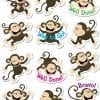 A bunch of monkeys that are jumping in the air