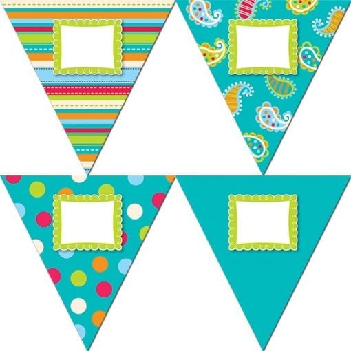 Dots on Turquoise Pennants