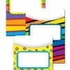 A set of three colorful file folders with different designs.