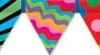 A colorful triangle with many colors of the same pattern.