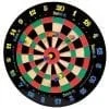A colorful dartboard with numbers on it.