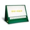 A green easel with two stars on it.