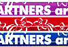 A series of three banners with the word partners on them.