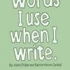 A book cover with words written in green