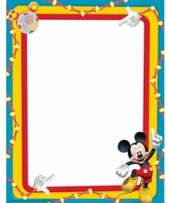 A mickey mouse themed frame with a cartoon character.