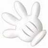 A white mickey mouse hand with three fingers.