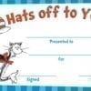 A certificate of appreciation for dr. Seuss ' birthday