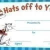 A certificate of appreciation for dr. Seuss ' birthday