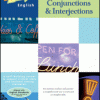A poster of various conjunctions and interjections.