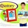 A boy is holding an interactive book.