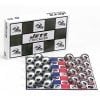 A box of checkers with the jets logo on it.