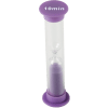 A purple sand timer with the words " 1 0 min ".