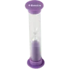 A purple sand timer with the words " 1 0 min ".