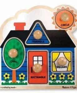 A wooden puzzle with three pieces of different shapes.