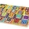 A wooden puzzle with numbers on it.