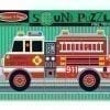 A fire truck puzzle is shown in this picture.