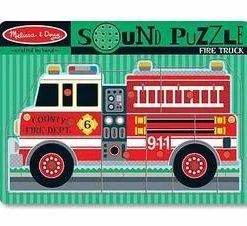 A fire truck puzzle is shown in this picture.