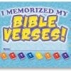A blue cover with the words " i memorized my bible verses ".