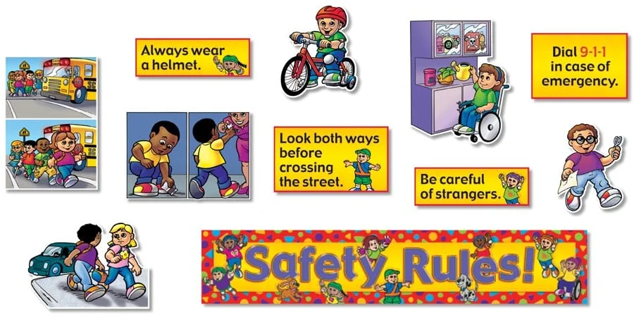 A set of safety rules for children.