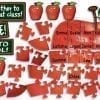 A group of apples that are missing pieces.