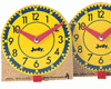 A pair of clocks with the numbers 1 to 9 on them.